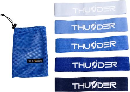 Mini Hip Band gumy materiałowe 5szt. THUNDER - niebieski