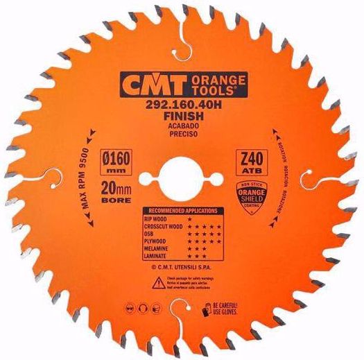 CMT Orange Tools CMT Kreissägeblätter für Längsschnitte, für Handkreissägen - D160x16 Z12 HW