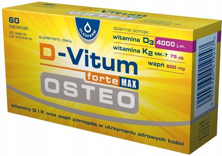 D-Vitum Forte Max Osteo 4000 Wit D3 Wapń 60 Tab.