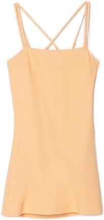 Cropp - Pomarańczowa sukienka na ramiączkach - Beżowy