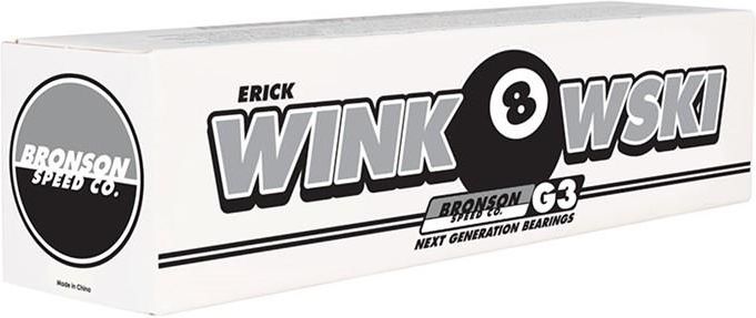 Bronson Speed Co Erick Winkowski Pro G3 Skateboard Bearings - Silver/Black