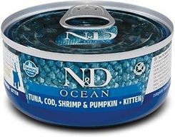 Farmina N&D Ocean Cat Tuna Cod Shrimp&Pumpkin Kitten Mokra Karma Dla Kociąt Oraz Ciężarnych i Karmiących Kotek 70g