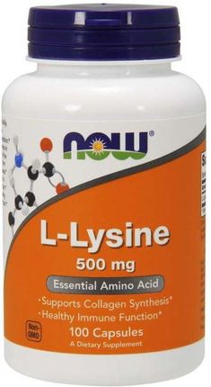 Now Foods L Lysine Lizyna 500 Mg 100kaps.