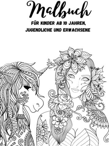 Malbuch für Kinder ab 10 Jahren, Jugendliche und Erwachsene: 50