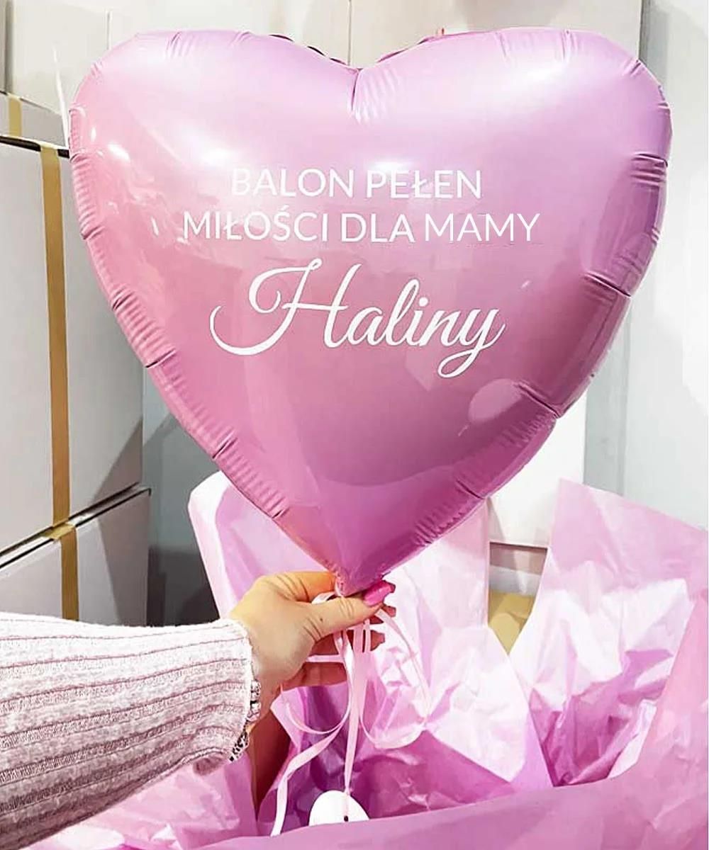 Prezent Na Dzień Mamy Różowy Balon Z Helem W Pudełku Miłość - Ceny i