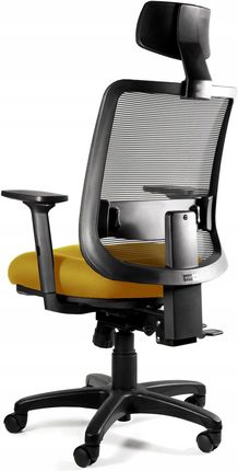 Unique Fotel Ergonomiczny Saga Plus Żółty Biurowy Krzesło