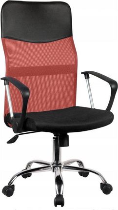 Fotel Biurowy Obrotowy Krzesło Siatka Czerwony