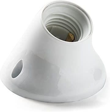 Portalampada Curvo Famatel E-27 - Attacco A Vite Per Lampadine Standard, Colore Bianco