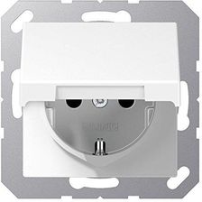 JUNG Presa Schuko Con Coperchio A Molla Avorio – Modello AS 1520 BFKL, 16A 250V, Montaggio Sottotraccia