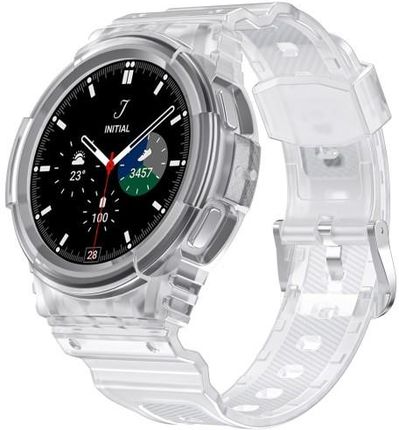 Bizon Etui Z Paskiem Strap + Case Watch Action Do Samsung Galaxy Watch 4 / 5 40 mm Przezroczyste
