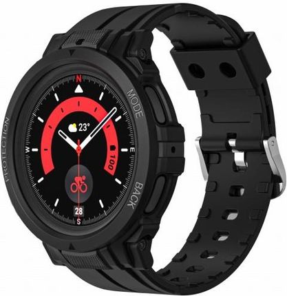 Bizon Etui Z Paskiem Strap + Case Watch Action Pro Do Samsung Galaxy Watch 5 Pro 45 mm Czarne