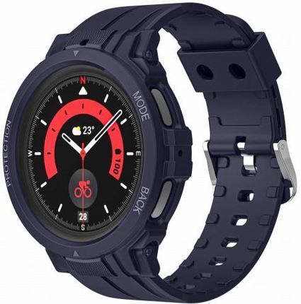 Bizon Etui Z Paskiem Strap + Case Watch Action Pro Do Samsung Galaxy Watch 5 Pro 45 mm Granatowe