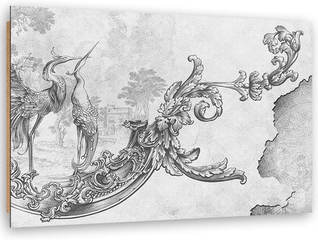 Feeby Obraz Deco Panel Dzikie Ptaki I Liście Na Orientalnym Fresku 120X80 703455