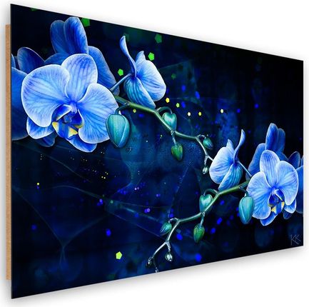 Feeby Obraz Deco Panel Niebieski Kwiat Orchidei 120X80 703865
