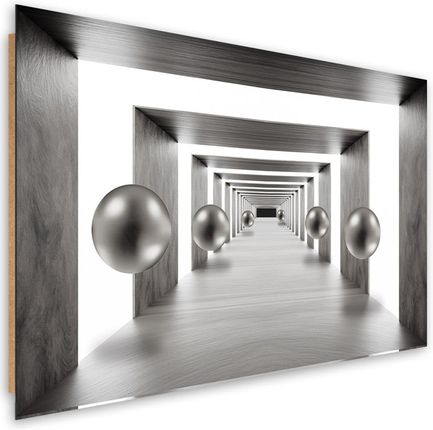 Feeby Obraz Deco Panel Tunel Srebrne Kule 3D 120X80 704121