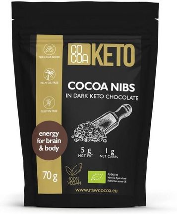 Cocoa Kruszone Ziarno Kakao W Czekoladzie Keto Bez Dodatku Cukru Bezglutenowe Bio 70g