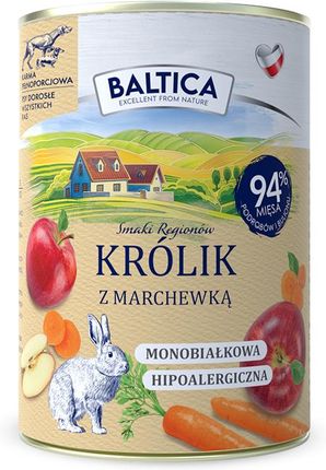 Baltica Smaki Regionów Adult Królik z marchewką Mokra Karma dla psa op. 400g