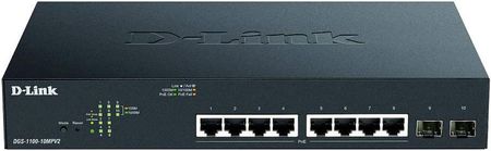 D-Link Switch Dgs-1100-10Mpv2/E, 8+2 Porty, 20 Gbit/S, Funkcja Poe (DGS110010MPV2E)