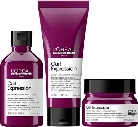 L'Oreal Professionnel Serie Expert Curl Expression zestaw intensywnie nawilżający do włosów kręconych i suchych, kremowy szampon, maska, krem