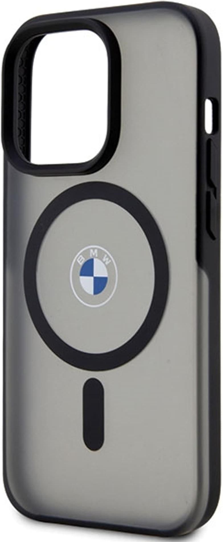 Custodia Per iPhone 14 Pro Max BMW LOGO In Vera Pelle Nera