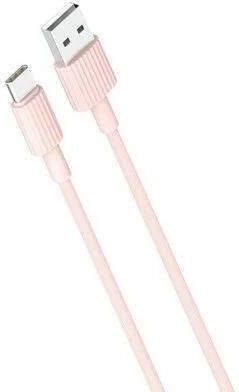 Kabel USB - USB Typ-C XO NB156 2.4A 1 m Różowy