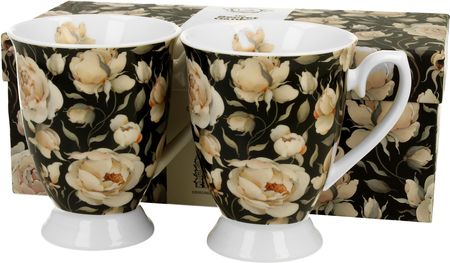 Duo Kubki Porcelanowe Floral Exclusive English Roses Black 300Ml 2Szt. (3731)