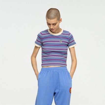 koszulka SANTA CRUZ - Mini Mono Hand Ringer T-Shirt Violet Stripe (VIOLET STRIPE) rozmiar: 8
