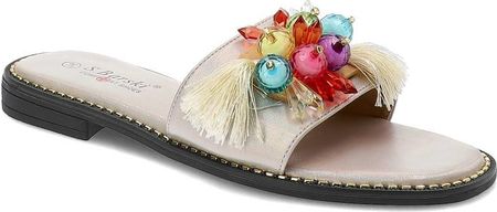 Złote Klapki S.Barski Modne Buty Na Lato