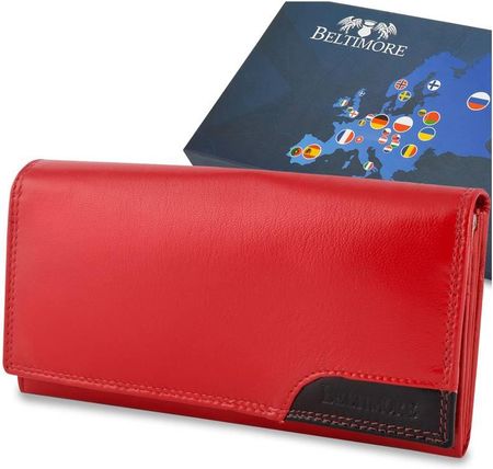 Skórzany portfel damski czerwony Beltimore 040