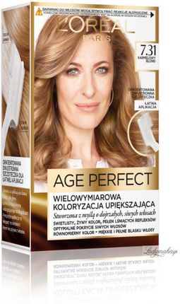 L'Oréal - Age Perfect Wielowymiarowa Koloryzacja Upiększająca Do Włosów Siwych I Dojrzałych 7.31 Karmelowy Blond