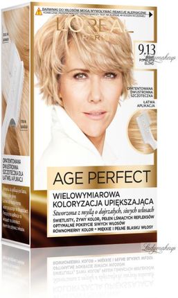 L'Oréal - Age Perfect Wielowymiarowa Koloryzacja Upiększająca Do Włosów Siwych I Dojrzałych 9.13 Jasny Popielaty Blond