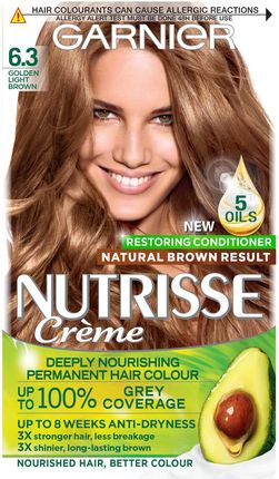 Garnier Nutrisse Permanent Hair Dye Farba Do Włosów - 6.3 Golden Light Brown