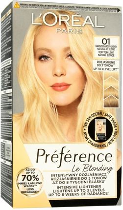 L'Oreal Paris Preference Le Blonding Farba Do Włosów 01 Bardzo Jasny Naturalny Blond