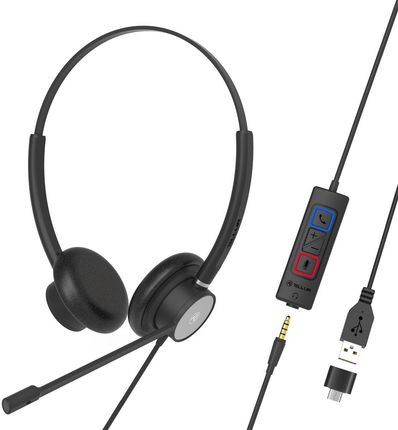 Abn Systems International Call Center Headset Wired Tellur Voice 420 Binaural Usb Jack 3 5Mm Black