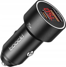 Ładowarka Toocki Usb Usb-c 75W Qc Pd Miernik