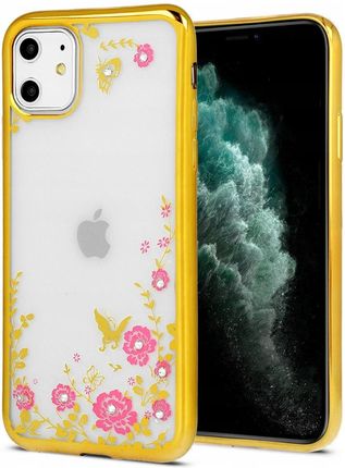 Forcell Back Case Diamond Flower Do Iphone 11 Pro Max Złot