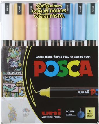 Uni Marker Posca Pc-1Mr Soft Colors Mix Kolorów 8Szt.