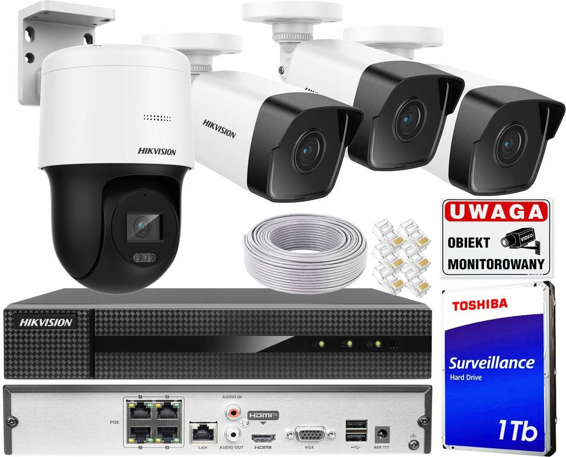 Zestaw Do Monitoringu Hikvision Zestaw Monitoringu Ip Mpx Kamera Ptz