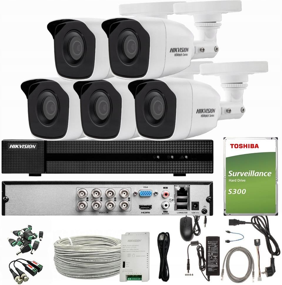 Zestaw do monitoringu Hikvision Monitoring 7 Kamer Rejestrator Dysk ...