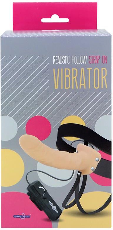 Fetish Fantasy Series 8-Inch Vibrating Hollow  Strap-on - Black main image 1