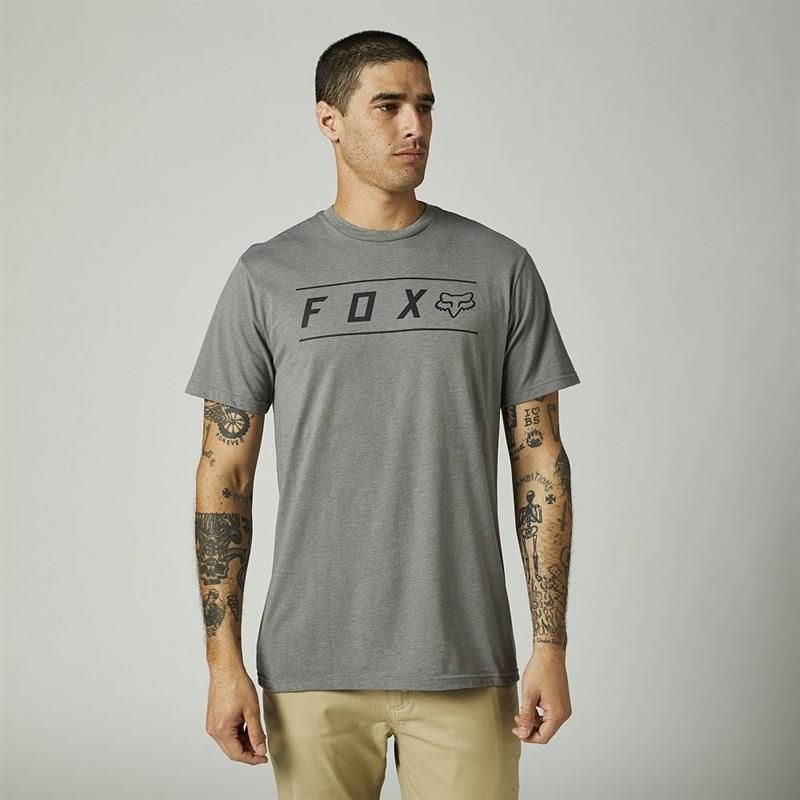 Fox Youth Intrude Premium Short Sleeve Tee in Heather Graphite Gr