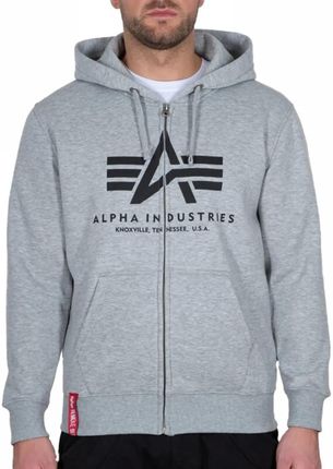 Bluza rozpinana z kapturem Alpha Industries Basic 178325 17 - Szara