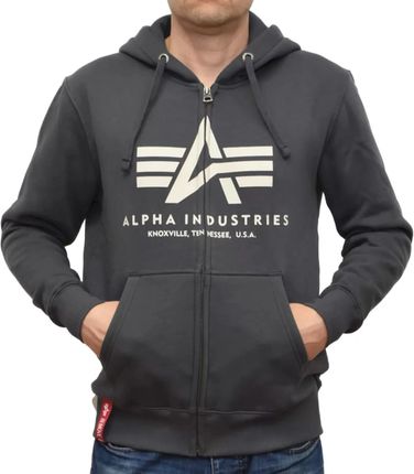 Bluza rozpinana z kapturem Alpha Industries Basic 178325 136 - Grafitowa