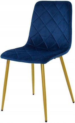Escal Krzesło 049A Niebieskie Na Złotych Nogach Karo