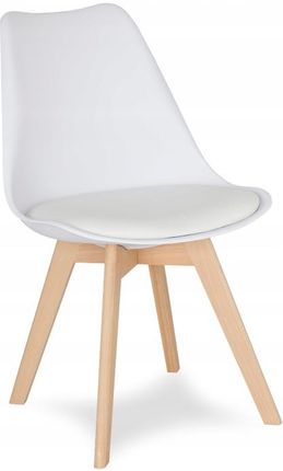 Escal Krzesło Skandynawskie Z Poduszką Białe 007 Bw