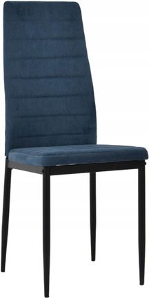 Loftowe Krzesło Tapicerowane Sztruks Granatowy X2
