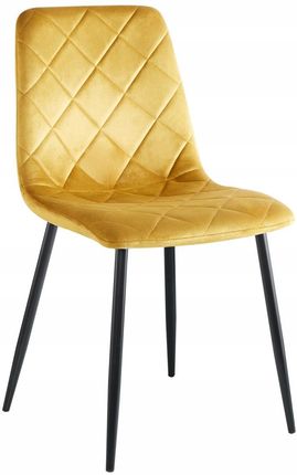 Furnitex Krzesło K6 Fx Żółte Velvet Tapicerowane