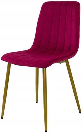 Escal Krzesło 049 Welur Różowe Na Złotych Nogach Salon