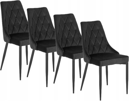 Mebel Elite Zestaw 4X Krzesło Cork Czarne Do Salonu Jadalni