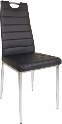 Furnitex Krzesło Dc2 001 Czarne Ekoskóra Metalowe Nogi
